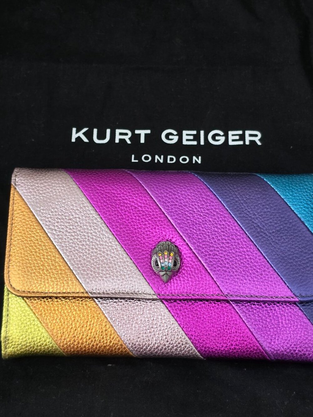 Kurt Geiger Kensington Metallic Rainbow Crossbody Wallet